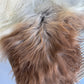 ONE OF A KIND Large White Long wool Icelandic Sheepskin with Light Brown Spot