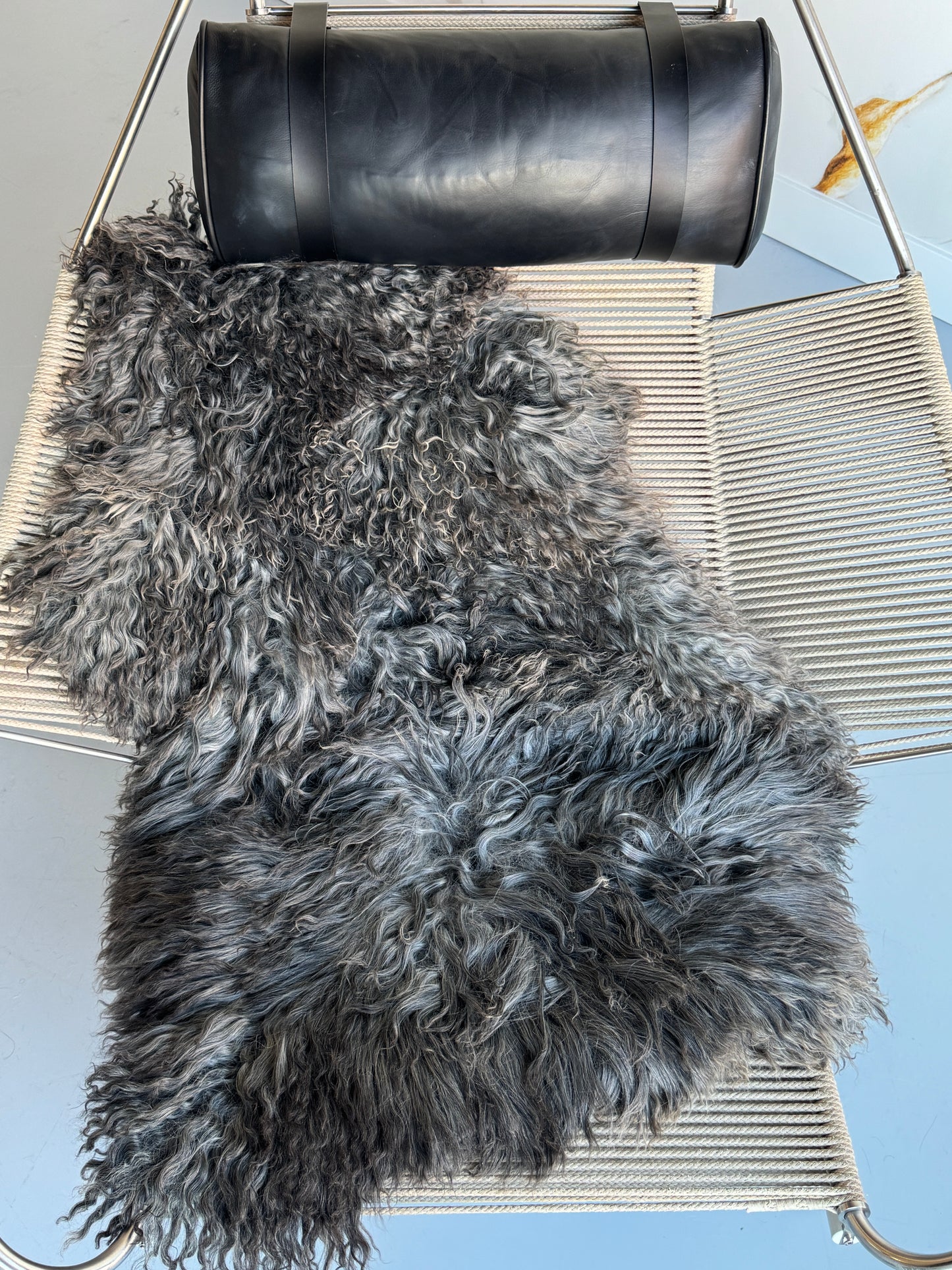 ONE OF A KIND XL Gotland Silver Long Wool Sheepskin