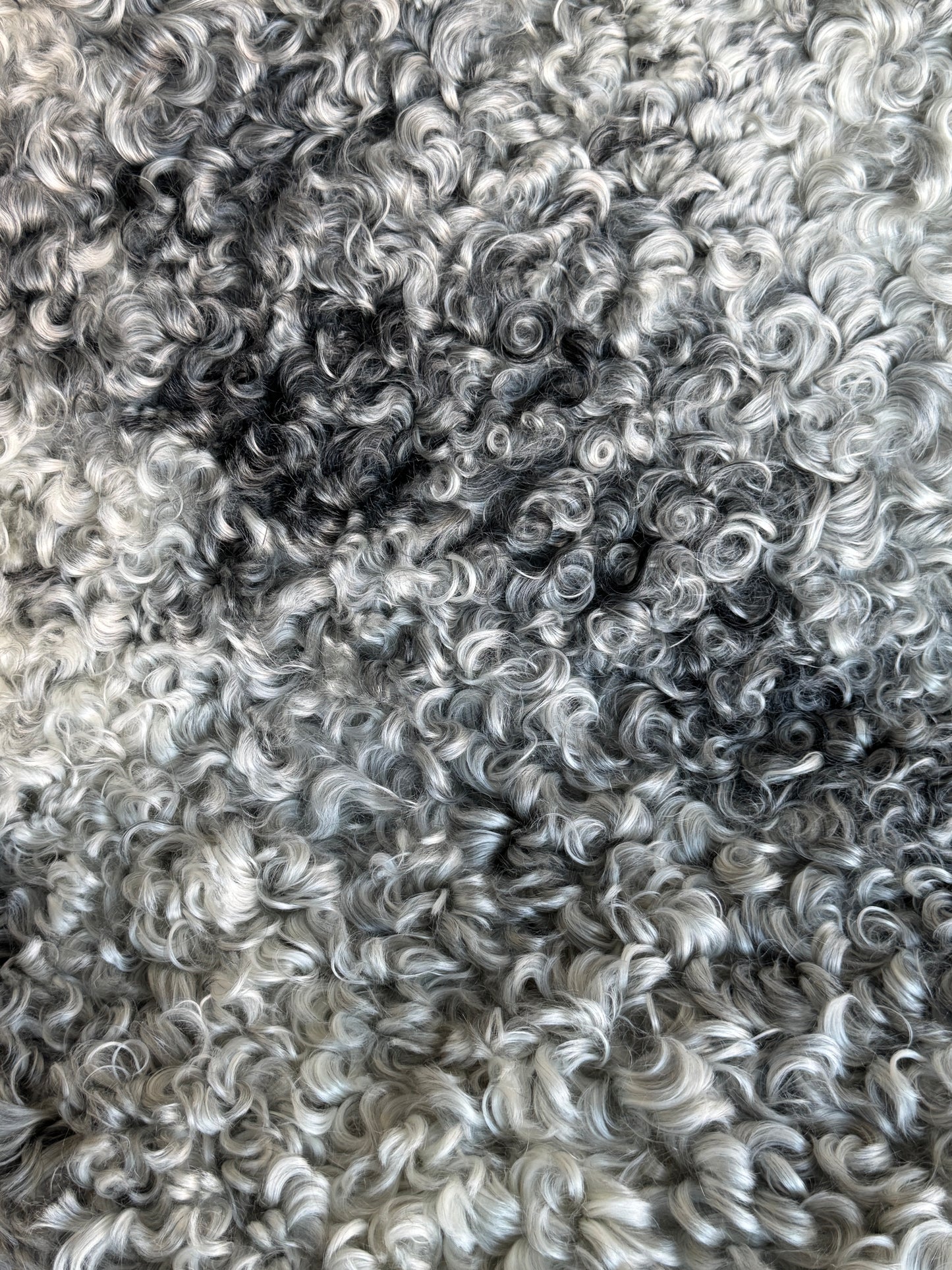 ONE OF A KIND Gotland Medium Wool White/Grey Mix Sheepskin