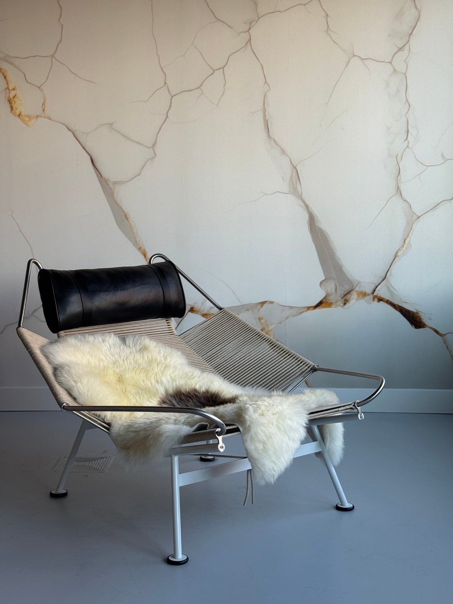 ONE OF A KIND Welsh Cream with single Grey Spot Sheepskin