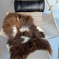 ONE OF A KIND Medium Brown with White Spots Icelandic Sheepskin