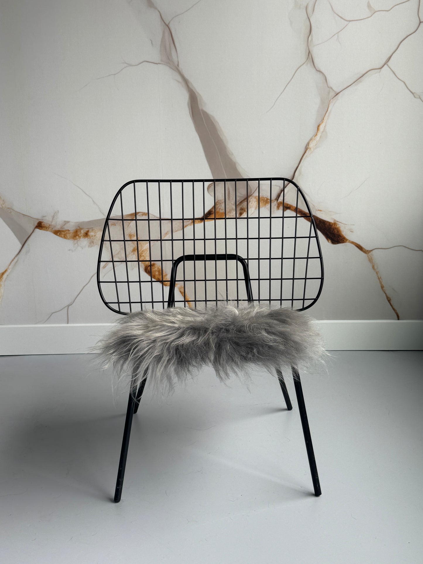 B Grade Silver Icelandic Sheepskin Chair Pad