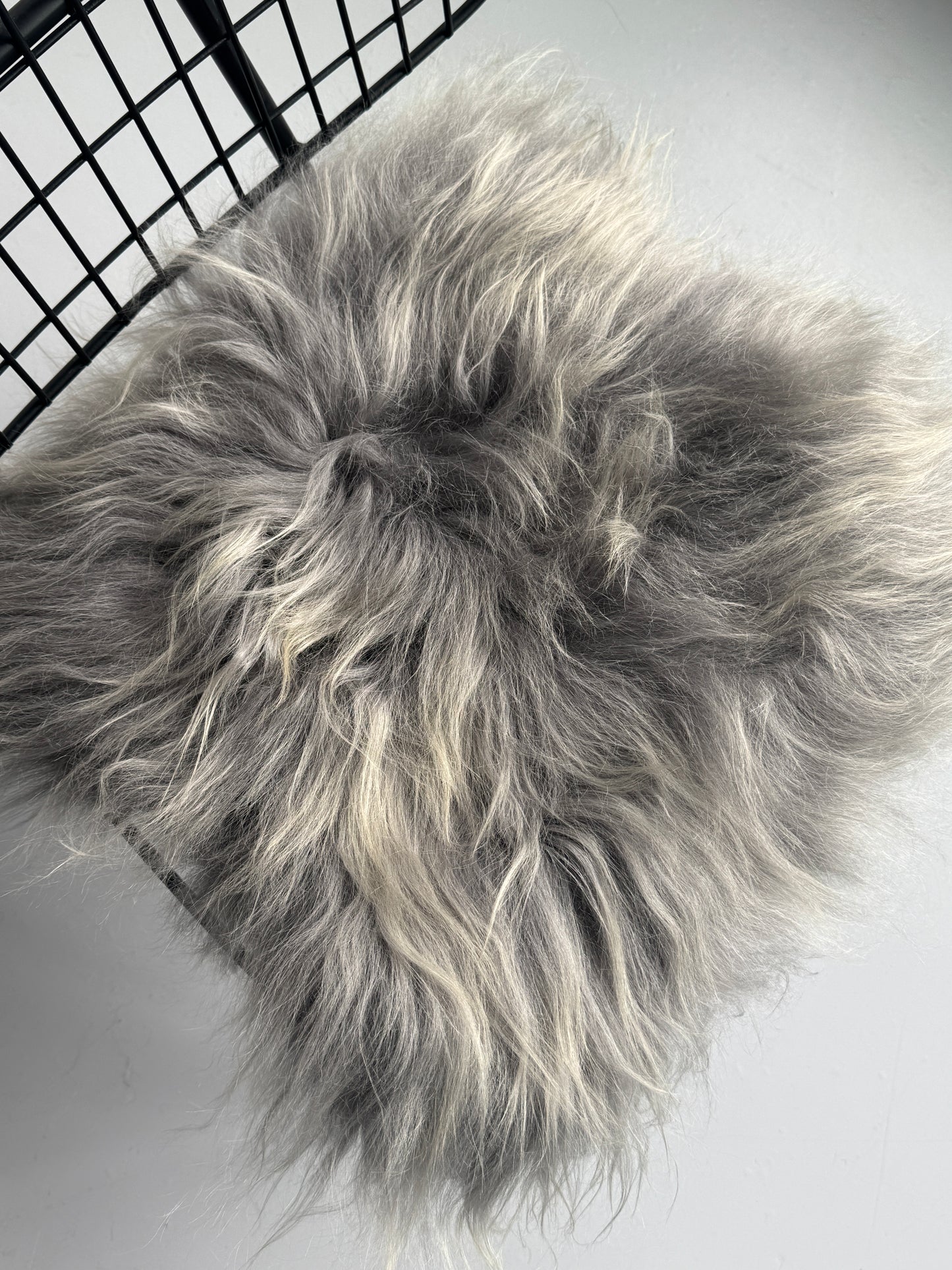 B Grade Silver Icelandic Sheepskin Chair Pad