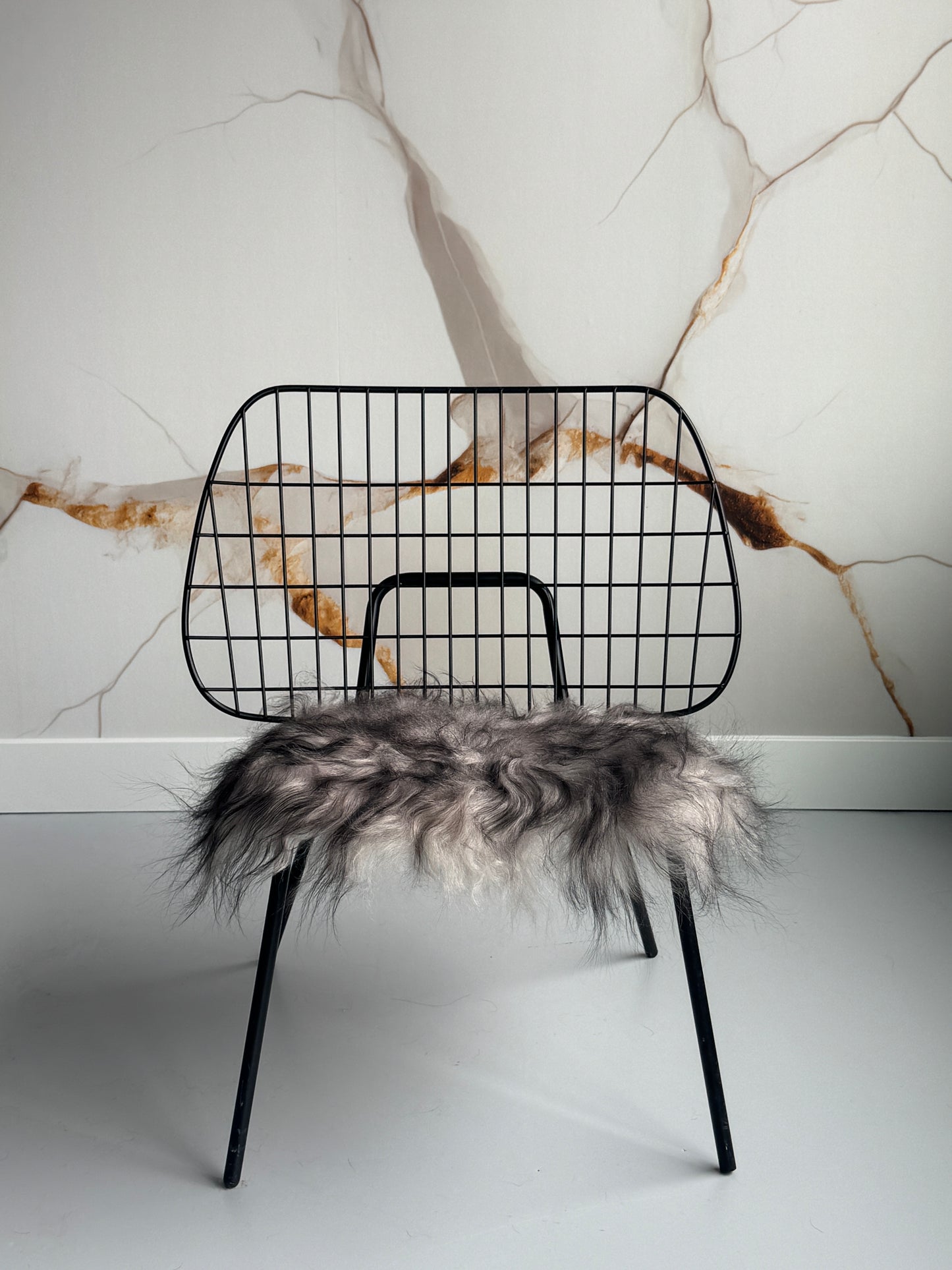 B Grade Natural Grey Icelandic Sheepskin Chair Pad