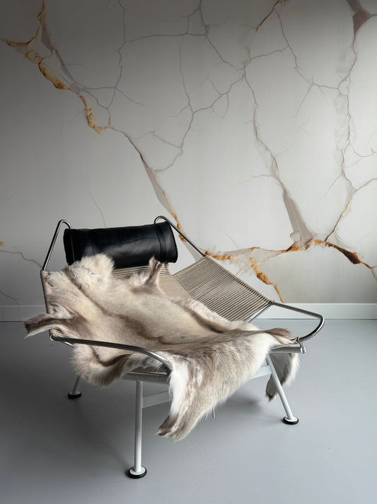 ONE OF A KIND Light Taupe Spotted Reindeer Hide