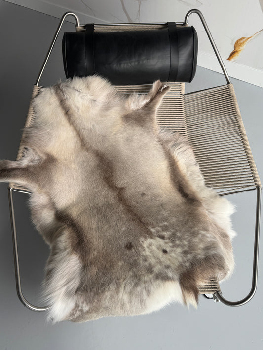 ONE OF A KIND Light Taupe Spotted Reindeer Hide