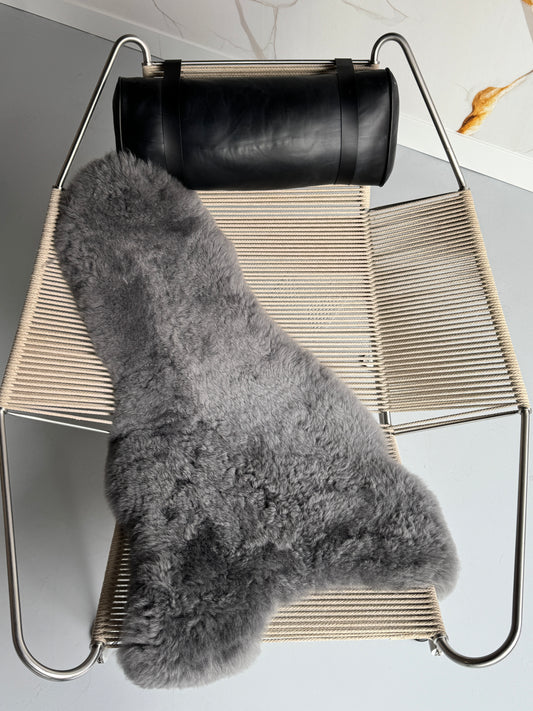 ONE OF A KIND Shorn Silver Odd Shape Icelandic Sheepskin