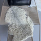 ONE OF A KIND White Medium Wool Gotland Sheepskin with baby grey