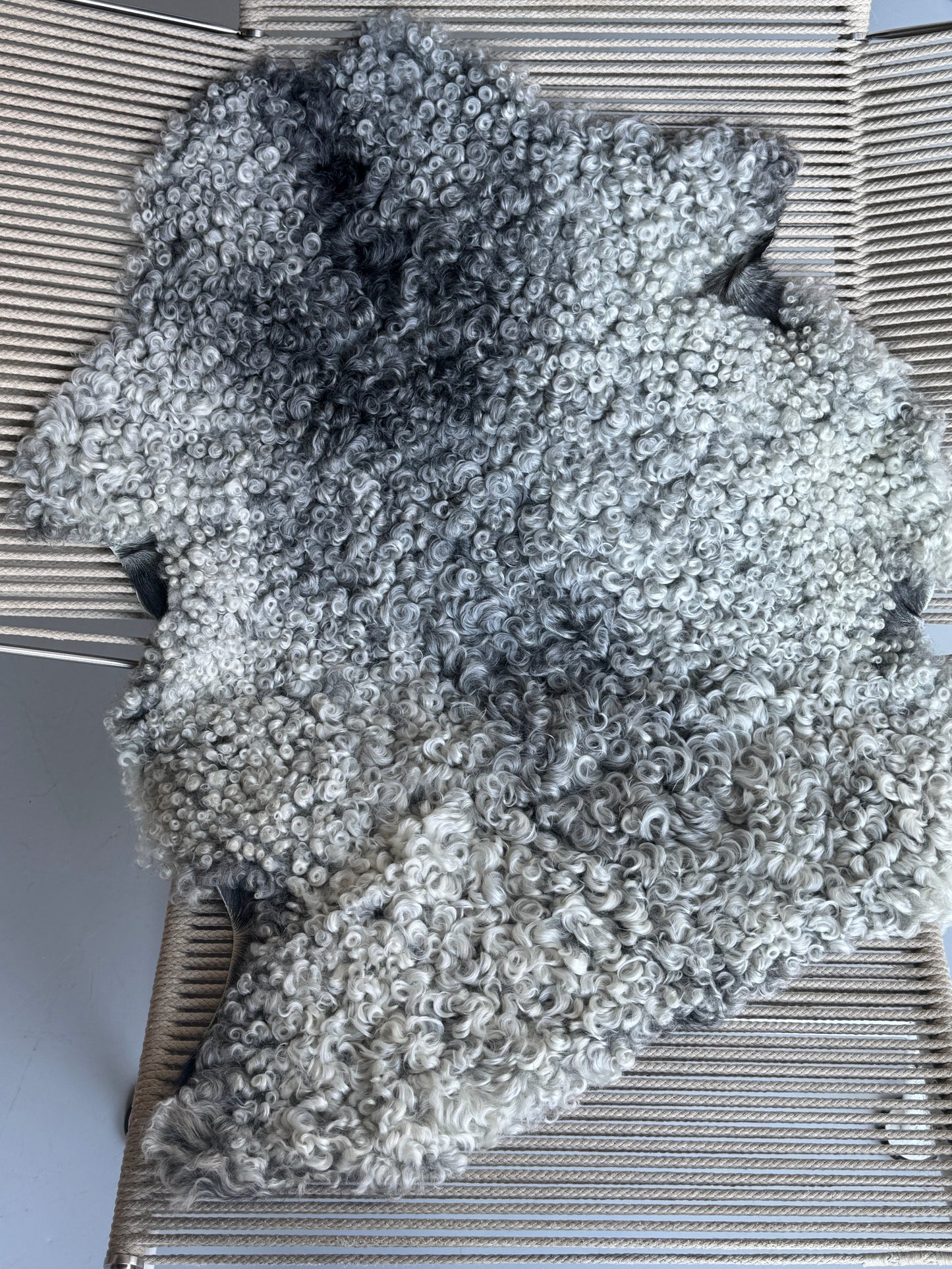 ONE OF A KIND Light Grey Medium  Wool Gotland Sheepskin
