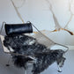 ONE OF A KIND Gotland Long Wool White/Black Mix Sheepskin
