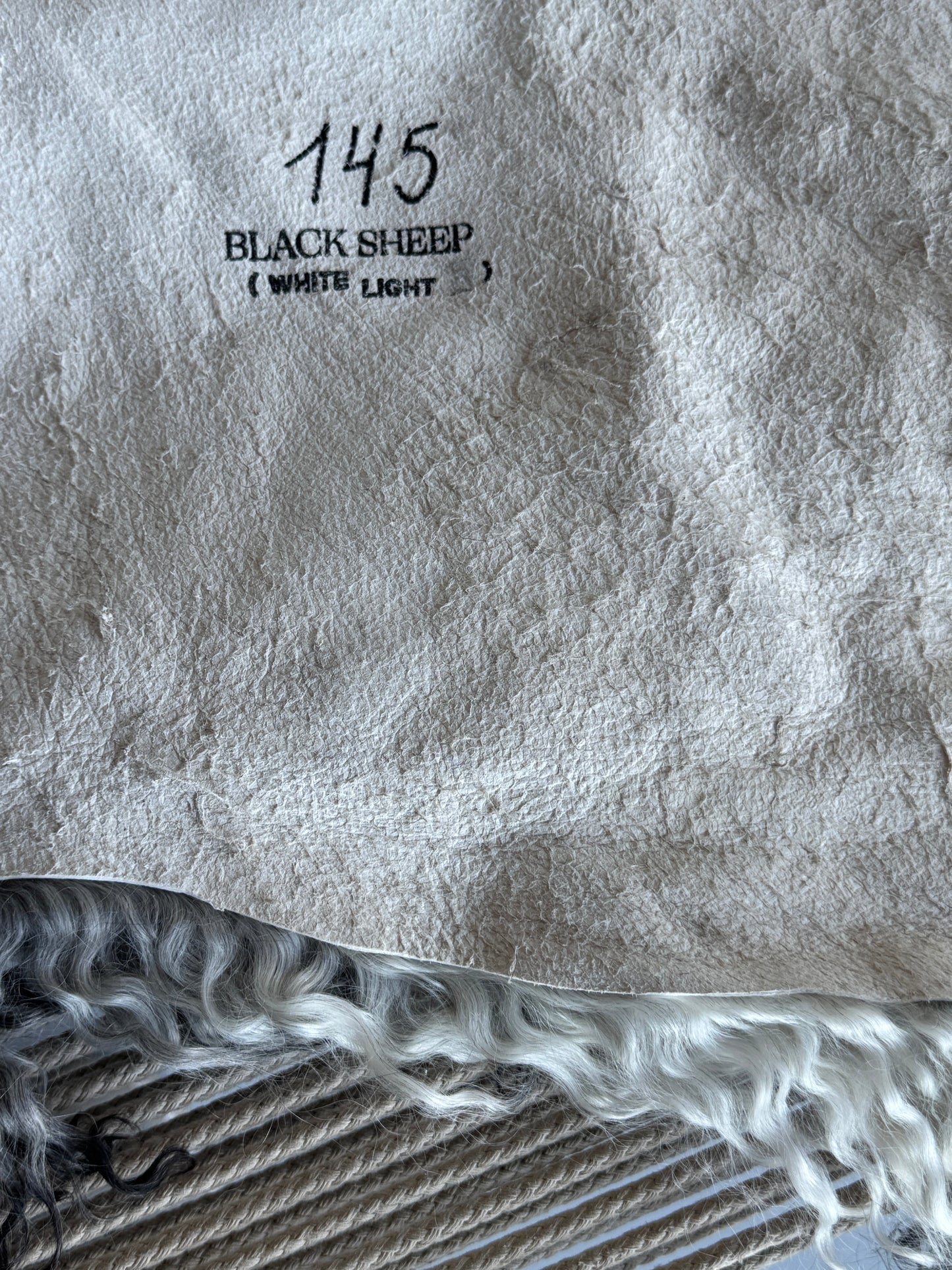 ONE OF A KIND Gotland Long Wool White/Black Mix Sheepskin