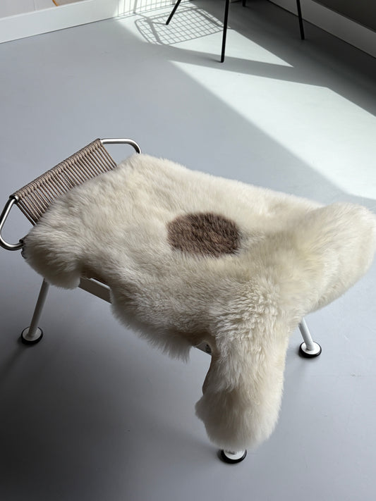 Unique Single Spotted Welsh Sheepskin