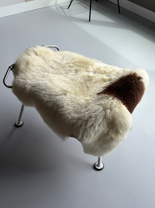 Unique Single Spotted Welsh Sheepskin