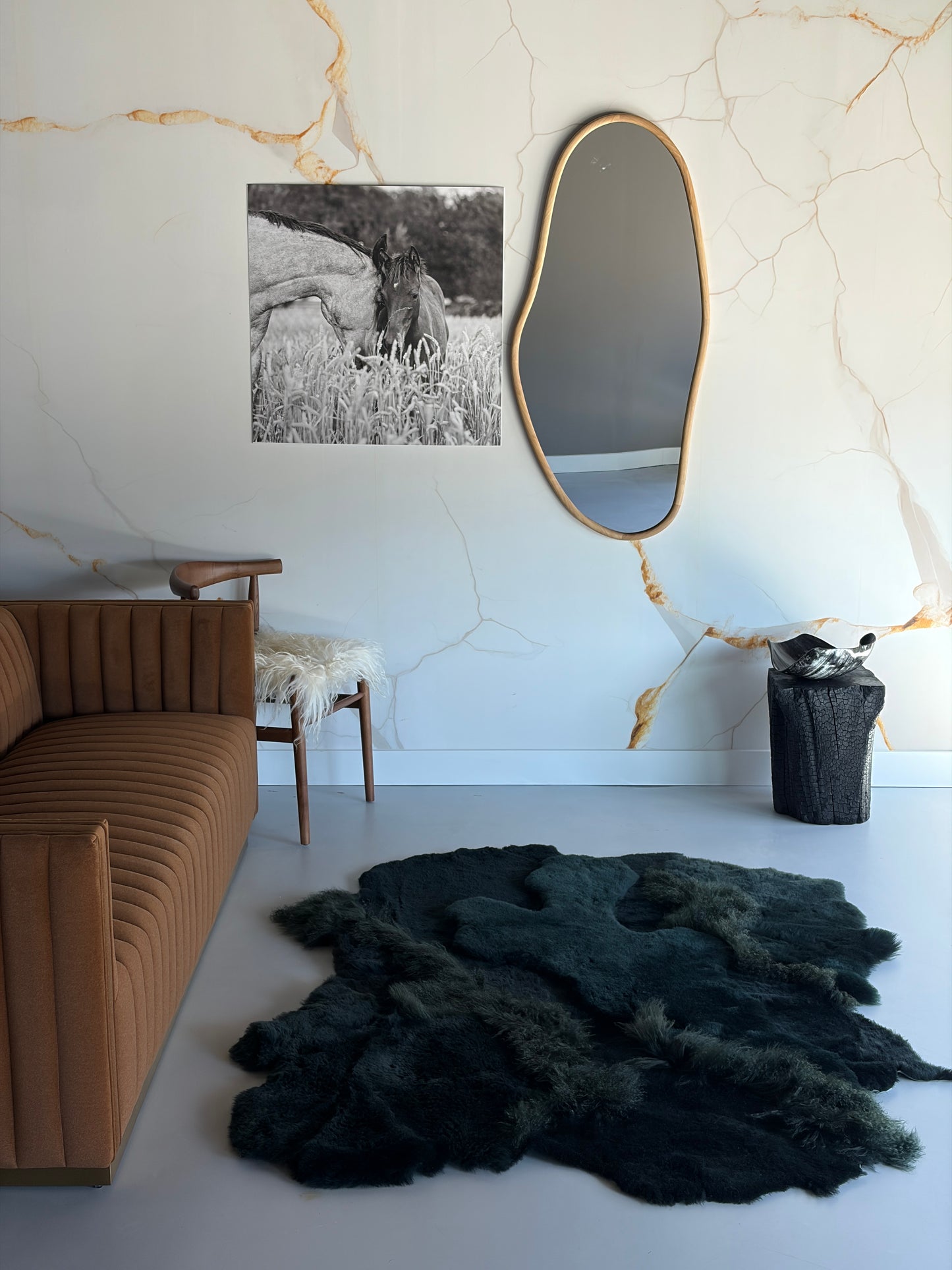 Bottle Green Sheepskin Rug
