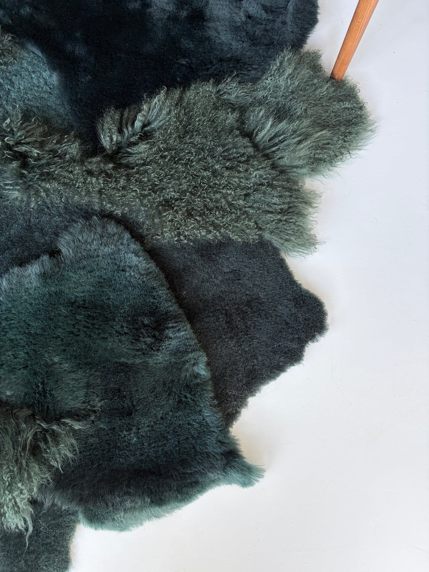 Bottle Green Sheepskin Rug