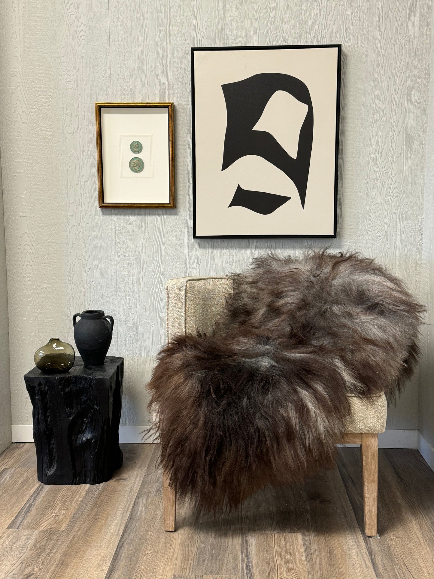 ONE OF THE KIND Icelandic Rusty Grey Sheepskin