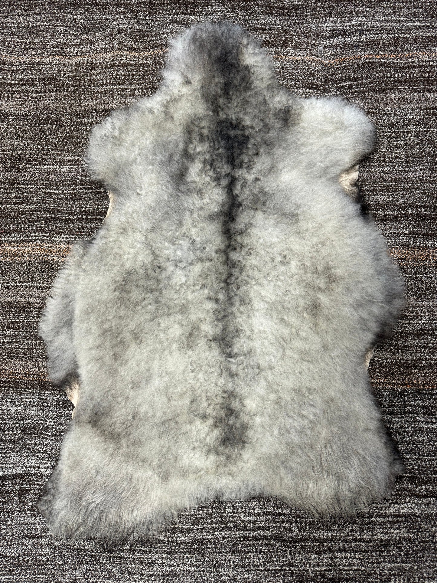 ONE OF A KIND Small Icelandic Shorn Black and White Sheepskin