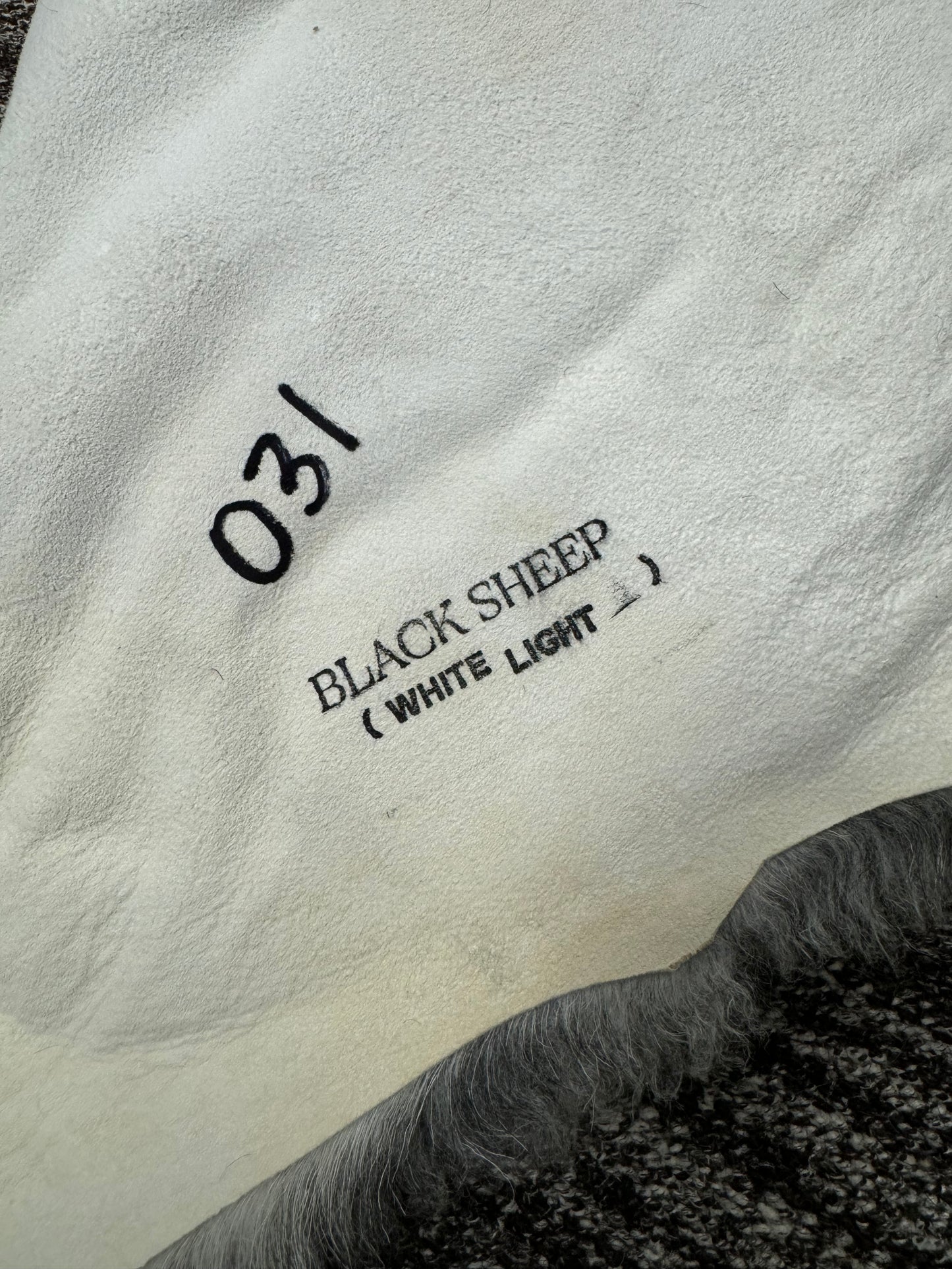 ONE OF A KIND Small Icelandic Shorn Black and White Sheepskin