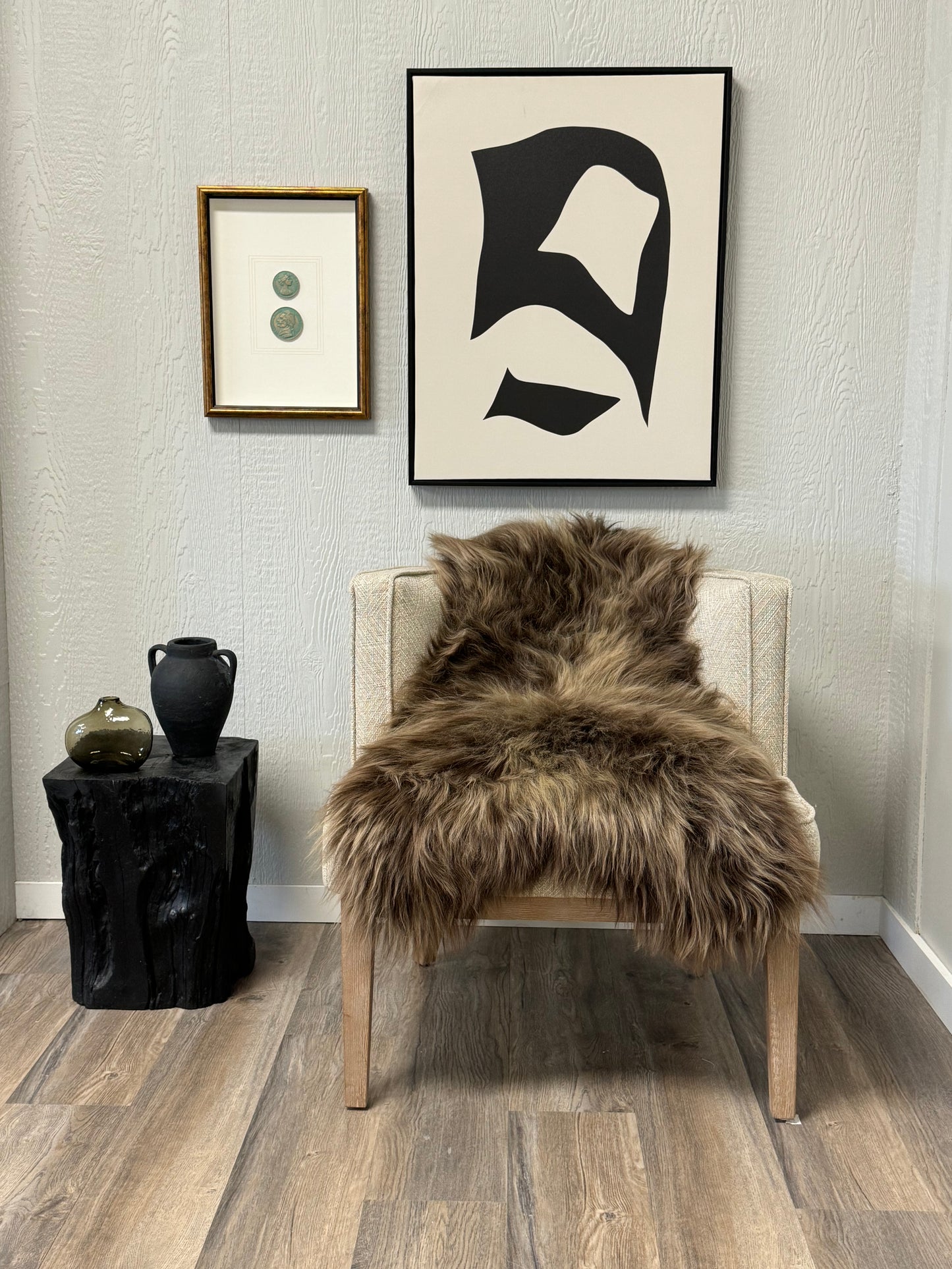 ONE OF THE KIND Small Icelandic Dark Brown Sheepskin