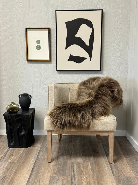 ONE OF THE KIND Small Icelandic Dark Brown Sheepskin