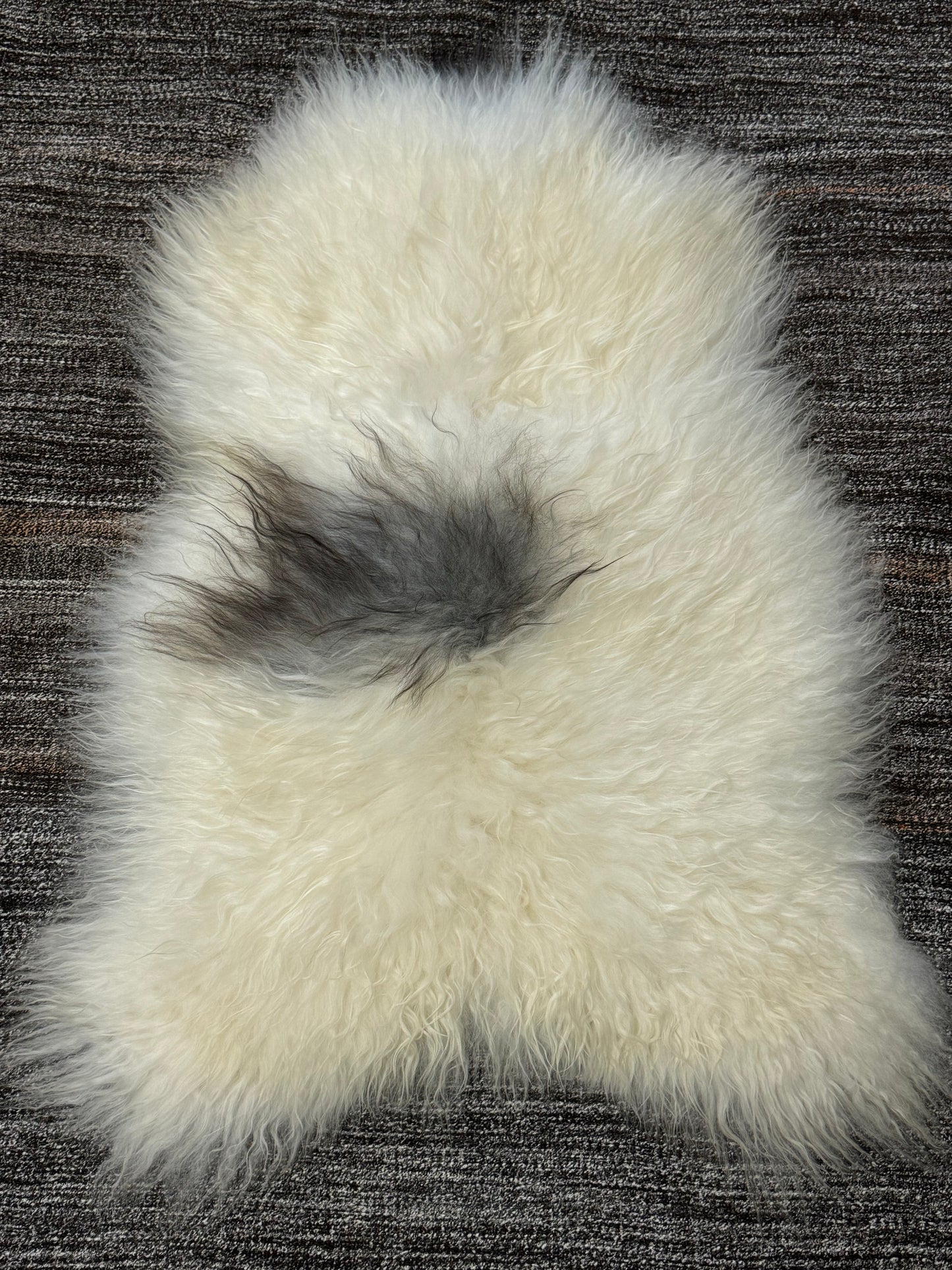 ONE OF THE KIND Icelandic Spotted Random Grey and White Sheepskin