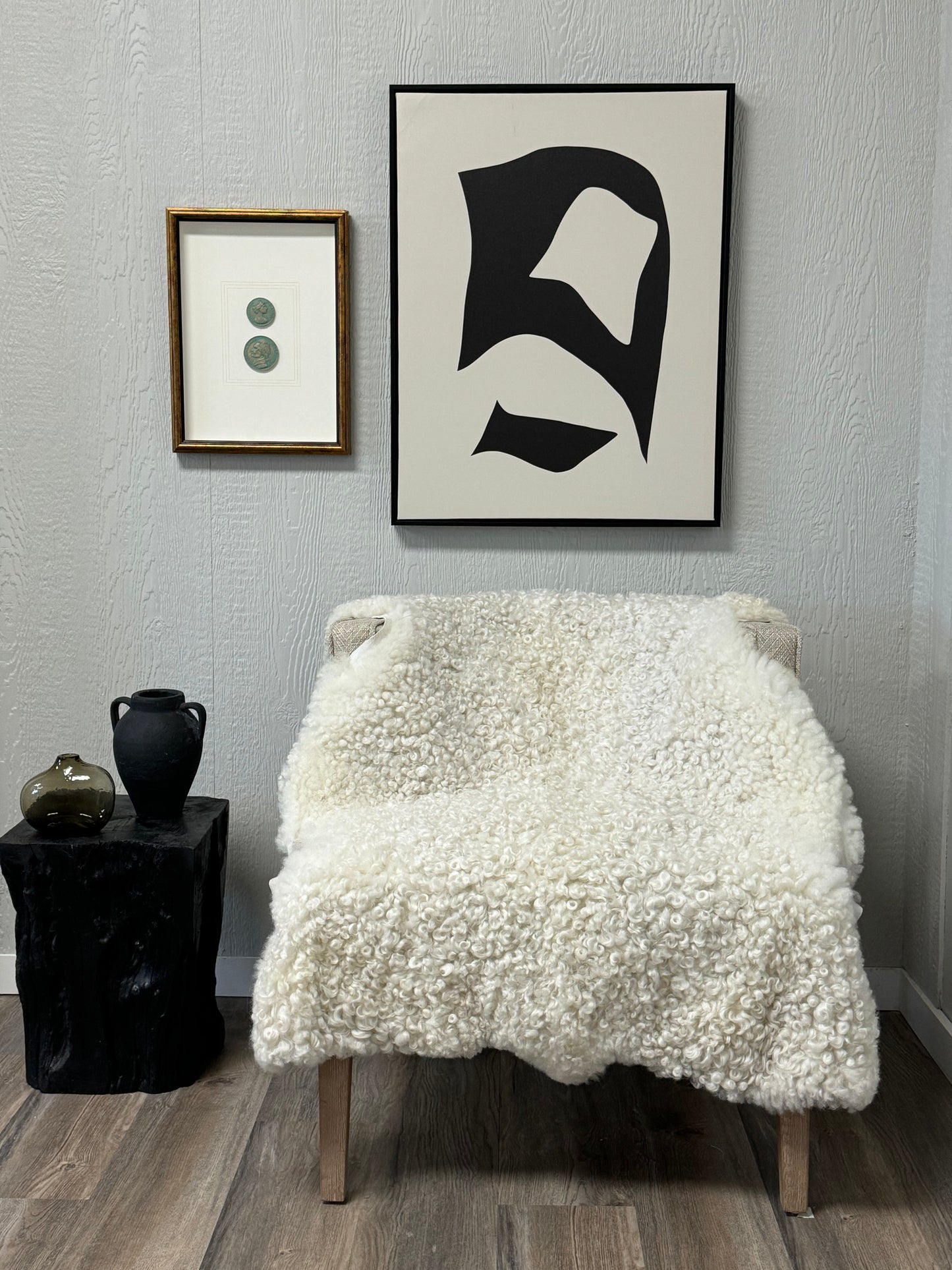 XL White Medium Wool Gotland Sheepskin - RARE