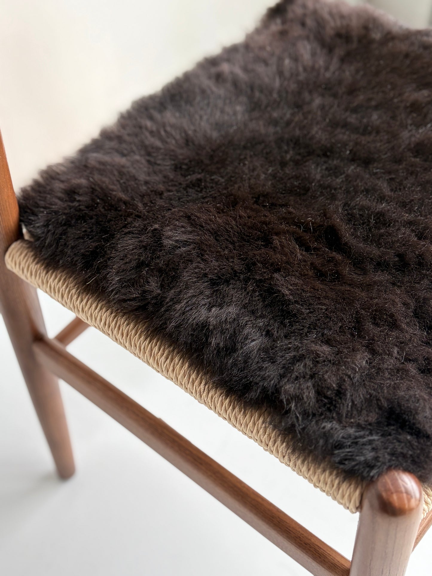 ONE OF A KIND Icelandic Shorn Chocolate Brown Sheepskin Chair Pad