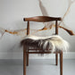 ONE OF A KIND Icelandic Dark Brown Spotted Sheepskin Chair Pad