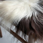 ONE OF A KIND Icelandic Dark Brown Spotted Sheepskin Chair Pad