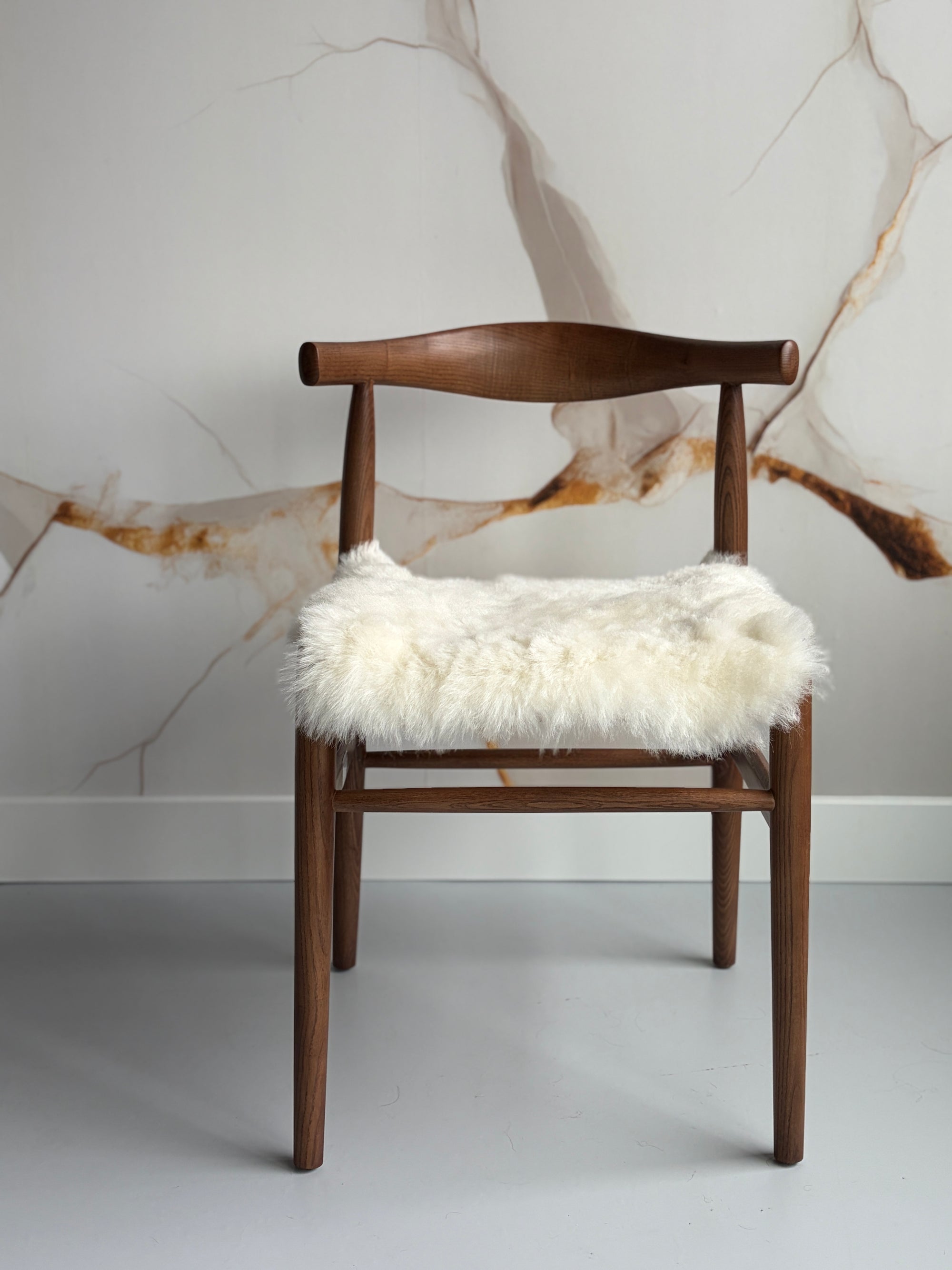 ONE OF A KIND Icelandic Shorn White Sheepskin Chair Pad