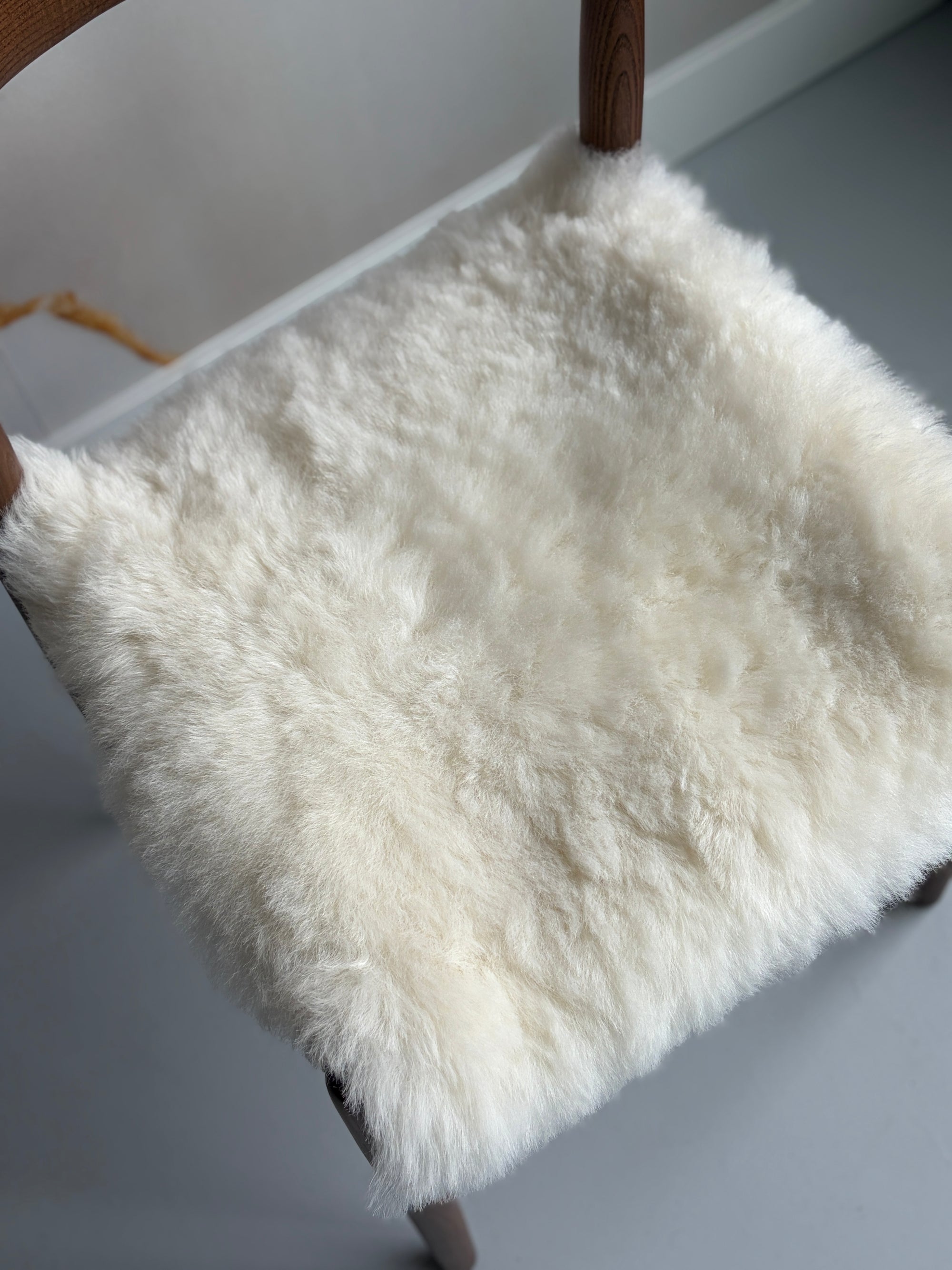ONE OF A KIND Icelandic Shorn White Sheepskin Chair Pad