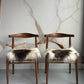 ONE OF A KIND Matching Pair of Black Spotted Icelandic Sheepskin chair pads