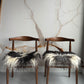 ONE OF A KIND Matching Pair of Black/White Curly Icelandic Sheepskin chair pads