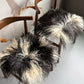 ONE OF A KIND Matching Pair of Black/White Curly Icelandic Sheepskin chair pads