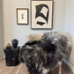 ONE OF A KIND XL Long Wool Icelandic Sheepskin in Black/White/Grey