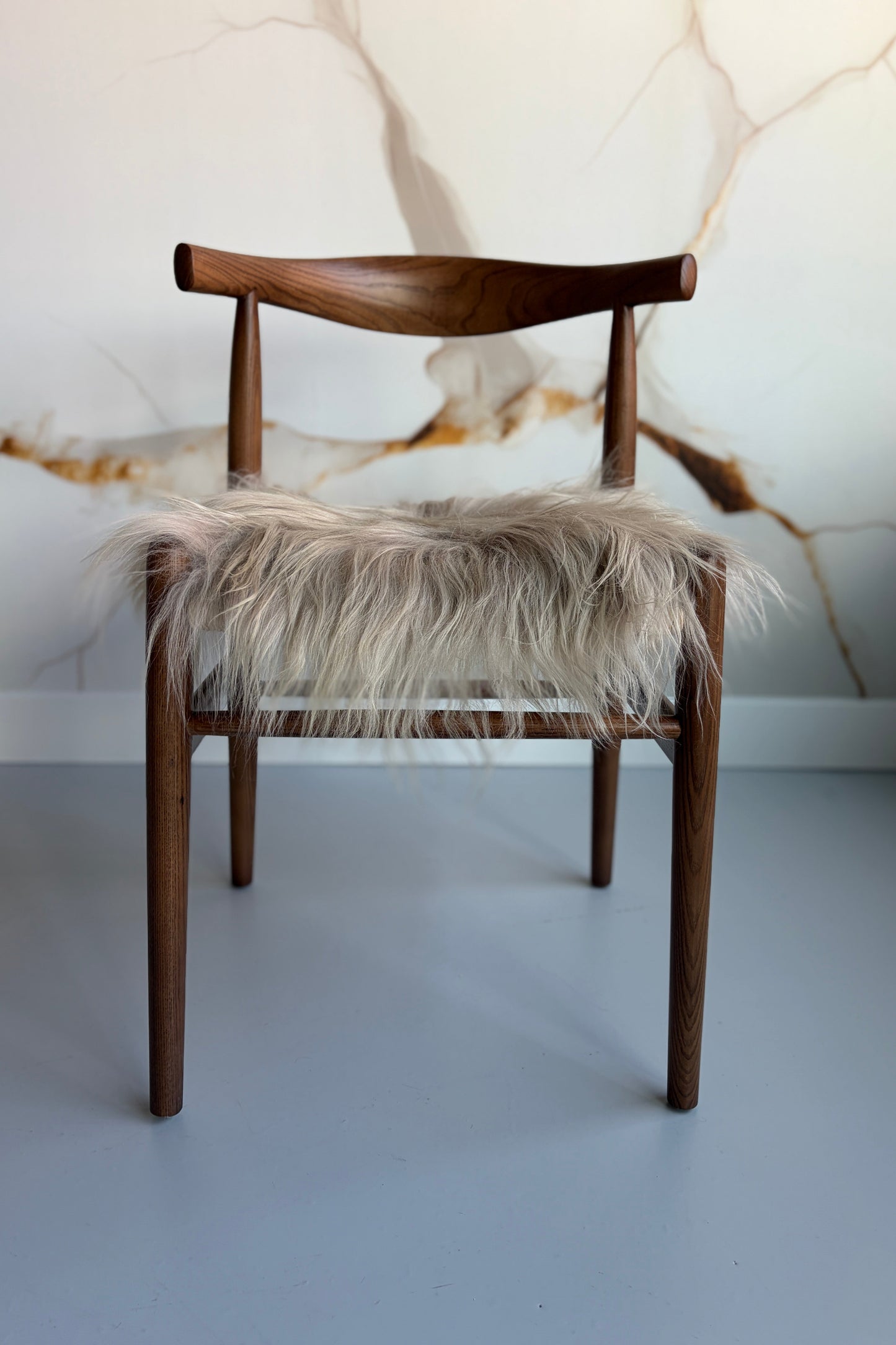 Coussin de chaise en peau de mouton islandais en lin