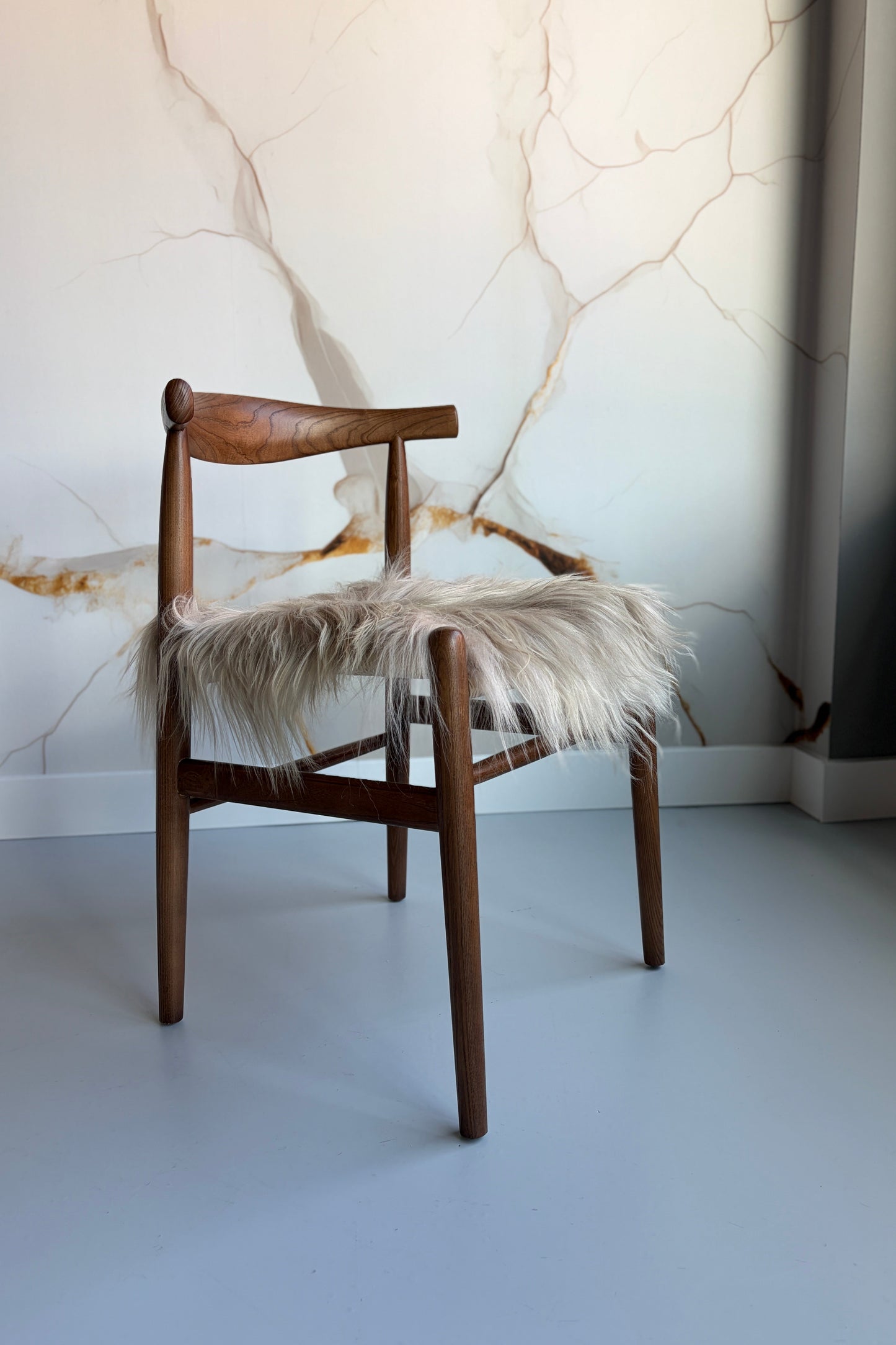 Coussin de chaise en peau de mouton islandais en lin