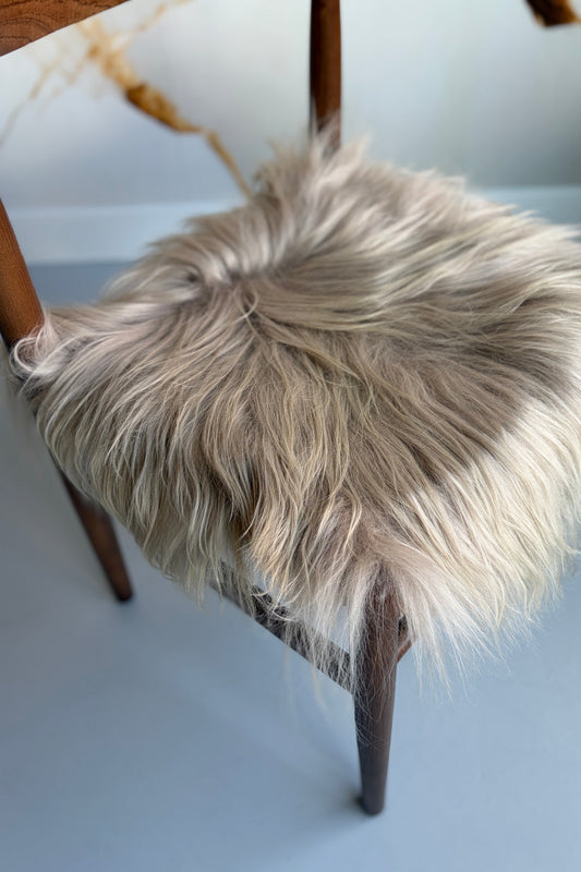 Coussin de chaise en peau de mouton islandais en lin