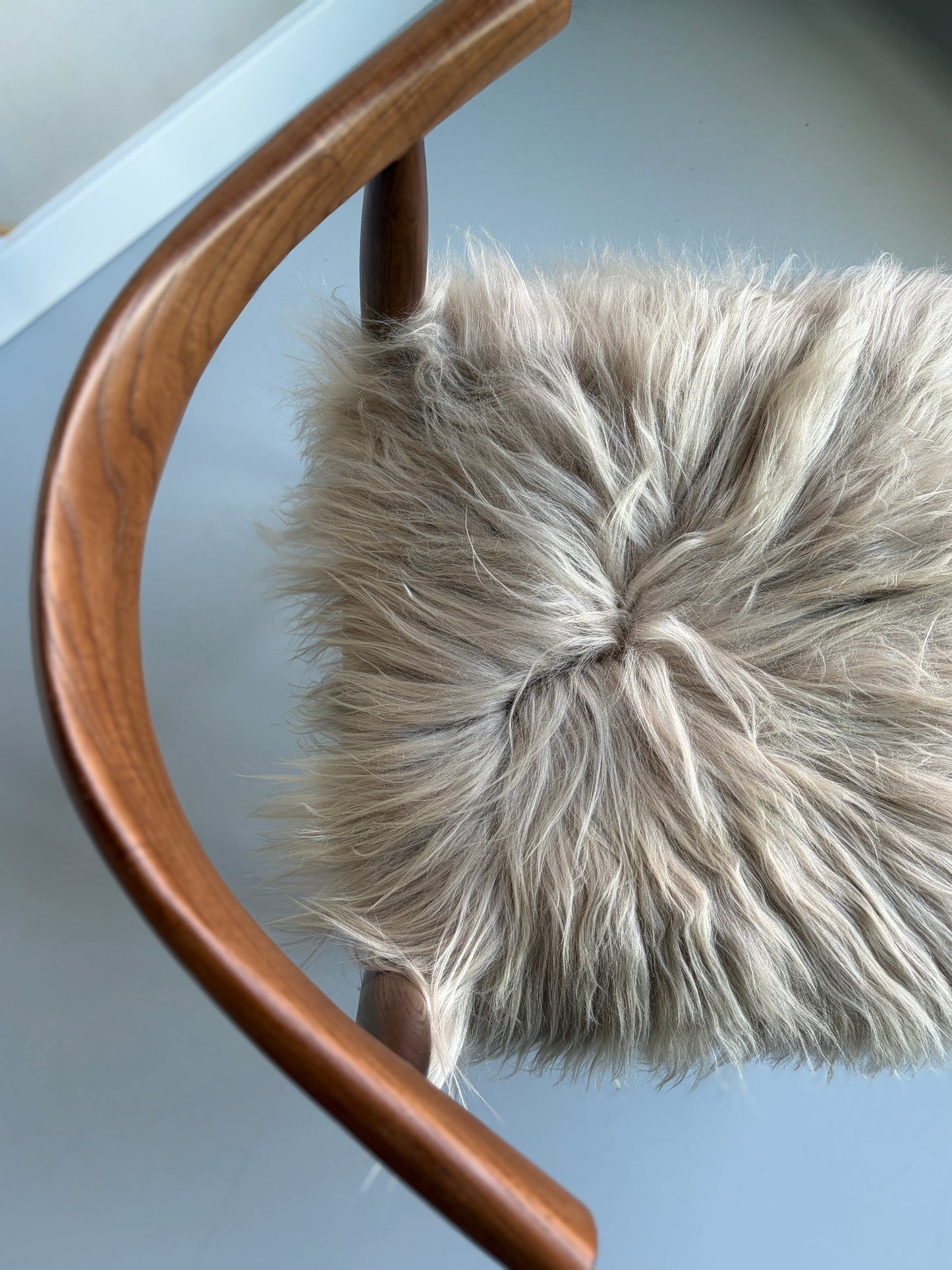 Coussin de chaise en peau de mouton islandais en lin