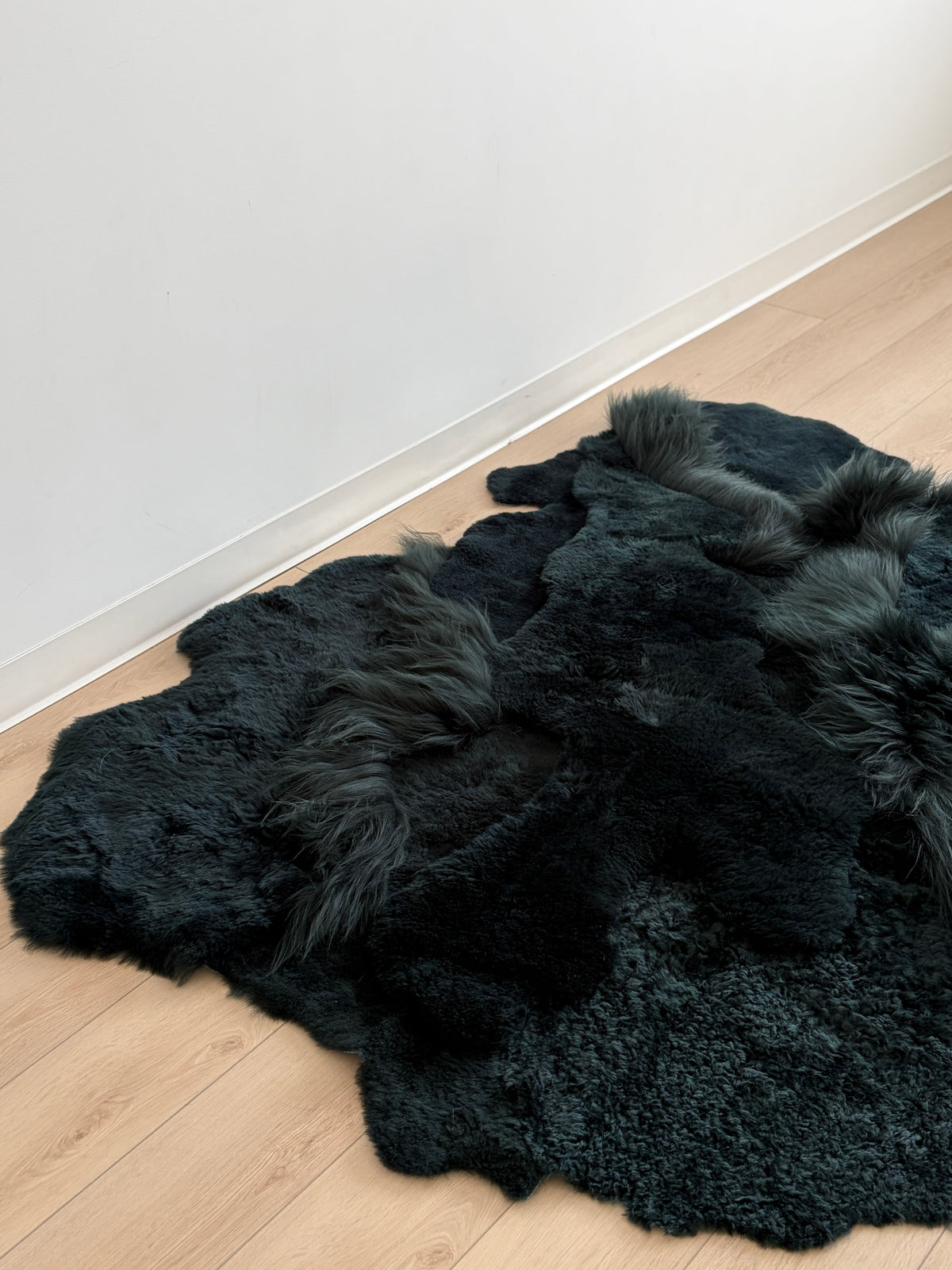 ONE OF A KIND Bottle Green Sheepskin Rug