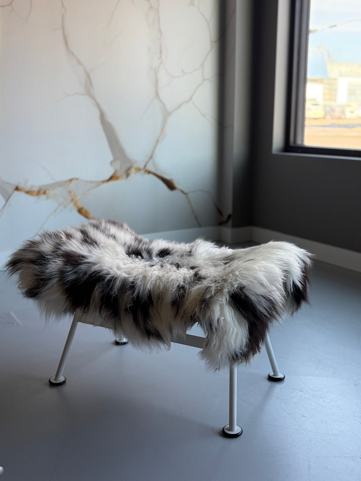 Unique White/Black Speckled Welsh Sheepskin