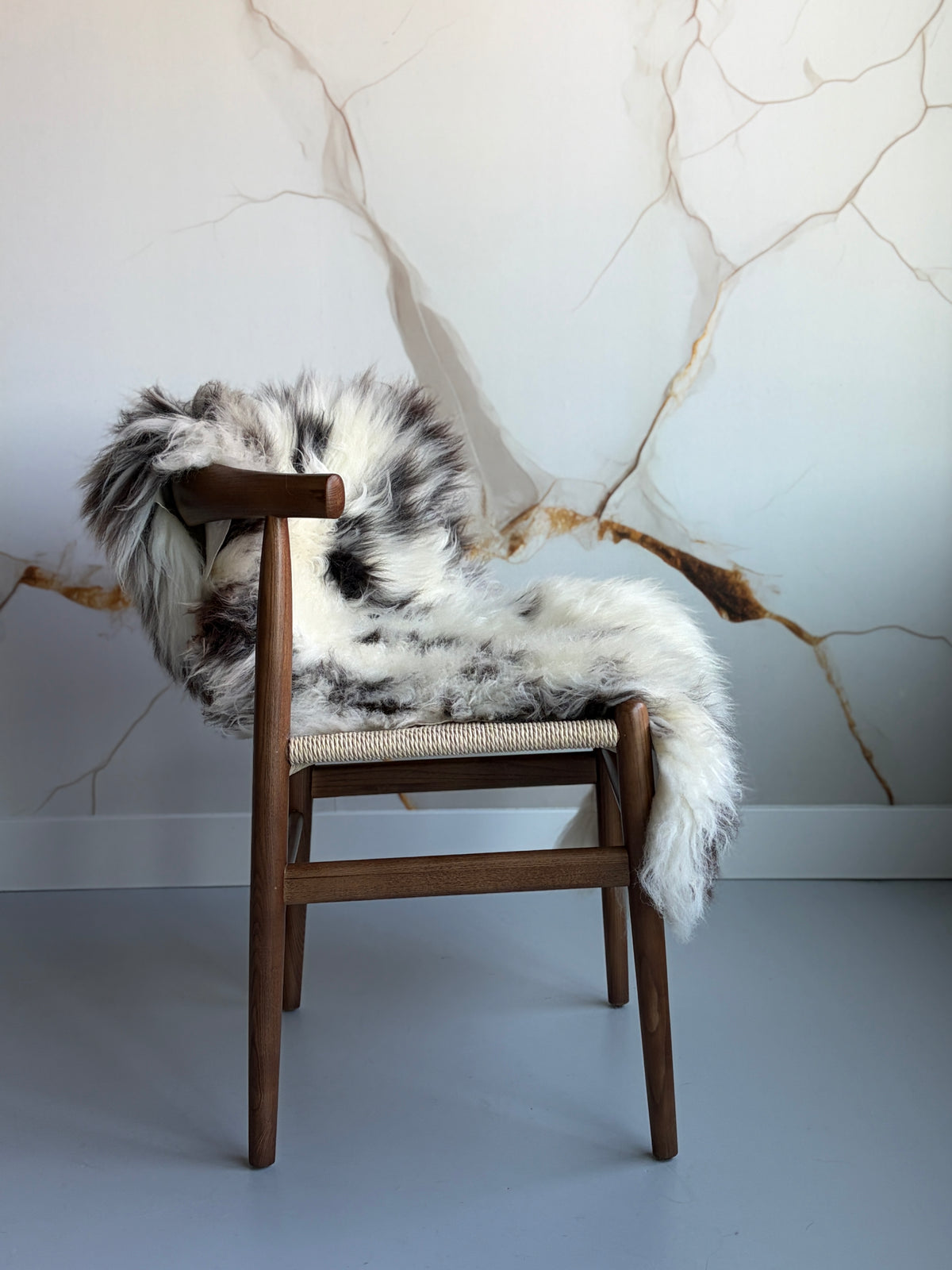 Unique White/Black Speckled Welsh Sheepskin