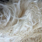 ONE OF THE KIND Icelandic Cream Sheepskin, Large - Black Sheep (White Light)