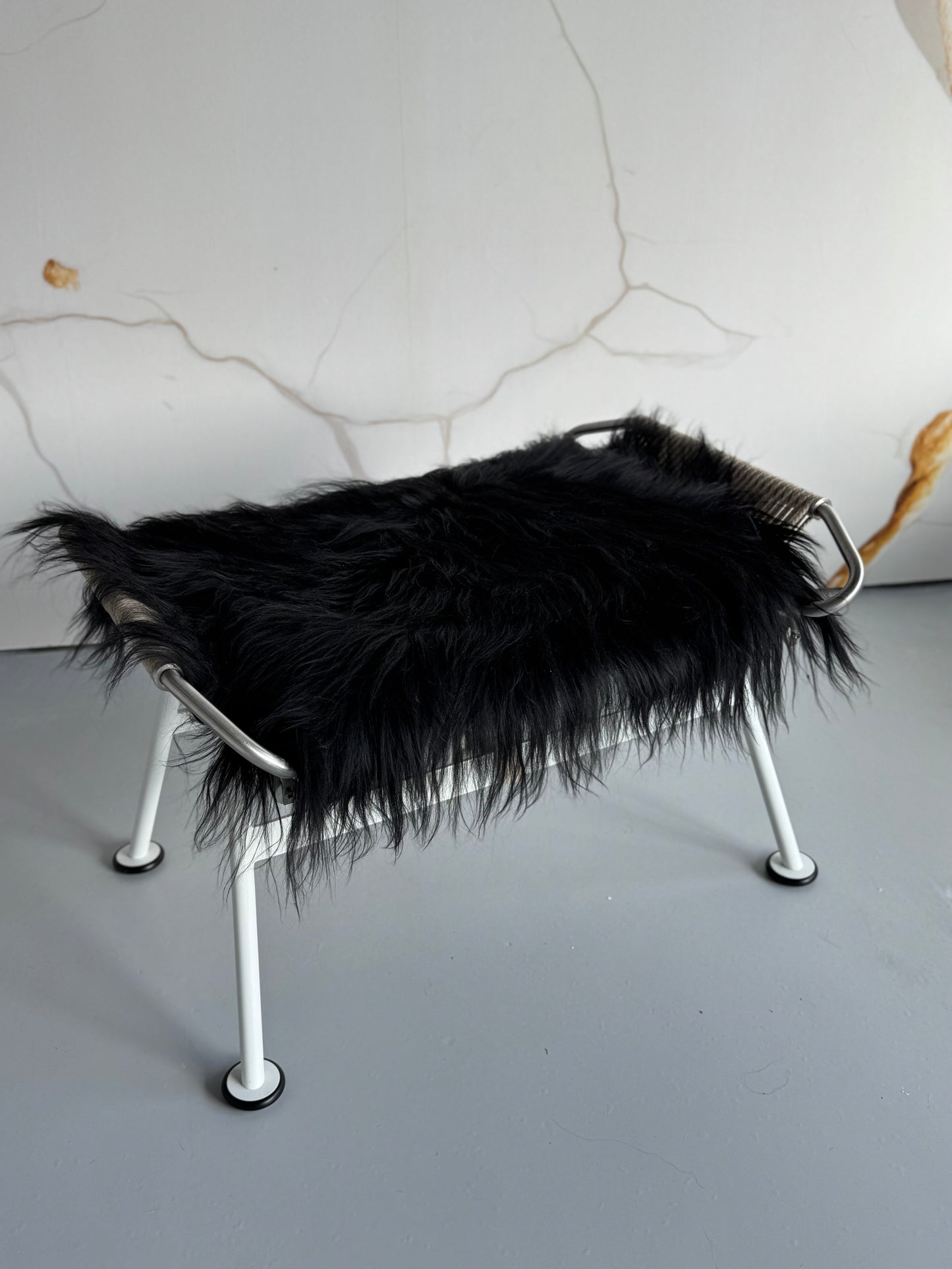 Set of 4 - SPECIAL SIZE Black Icelandic Sheepskin chair pad