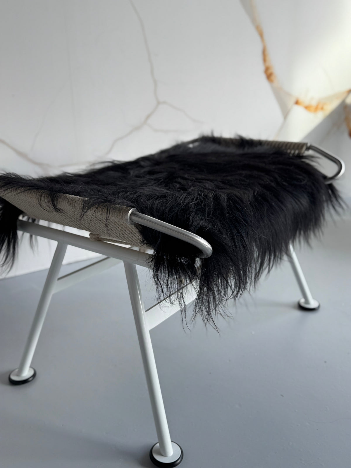 SPECIAL SIZE Black Icelandic Sheepskin chair pad