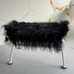 Set of 4 - SPECIAL SIZE Black Icelandic Sheepskin chair pad