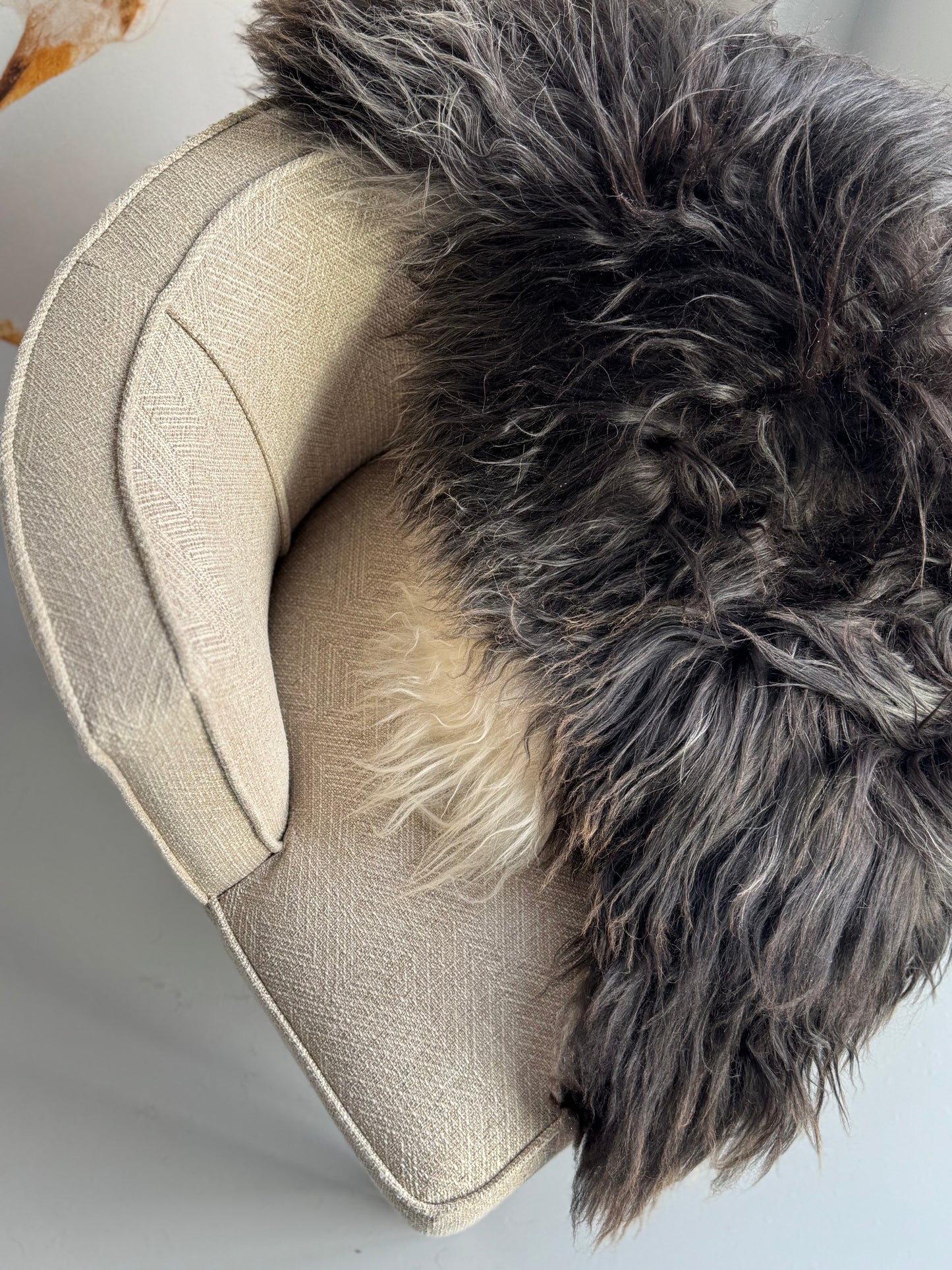 B Grade Black Long Wool Icelandic Sheepskin