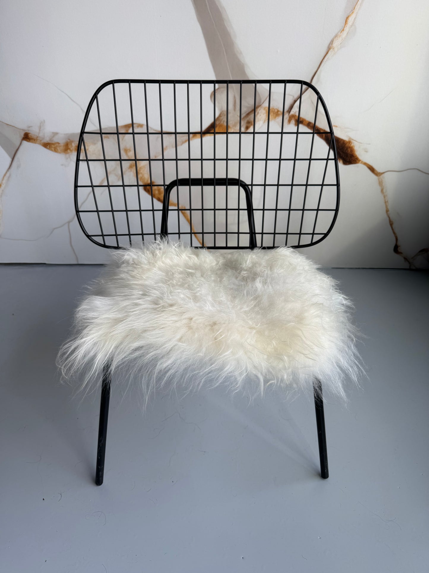 B Grade White Long Wool Icelandic Sheepskin Chair Pad