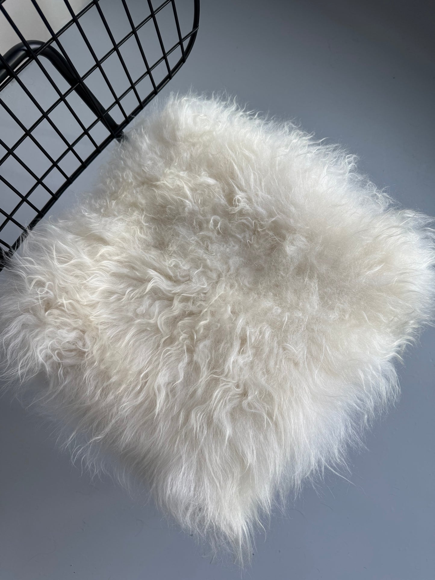 B Grade White Long Wool Icelandic Sheepskin Chair Pad