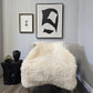 ONE OF THE KIND Icelandic Shorn White/Cream Sheepskin - Black Sheep (White Light)